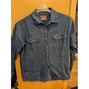 Wrangler‎ Men's 100% Cotton Long Sleeve Heavy Button Down Medium Jean Shacket